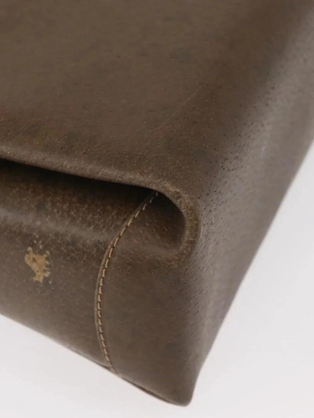 GUCCI Shoulder Bag Leather Brown Gold Auth